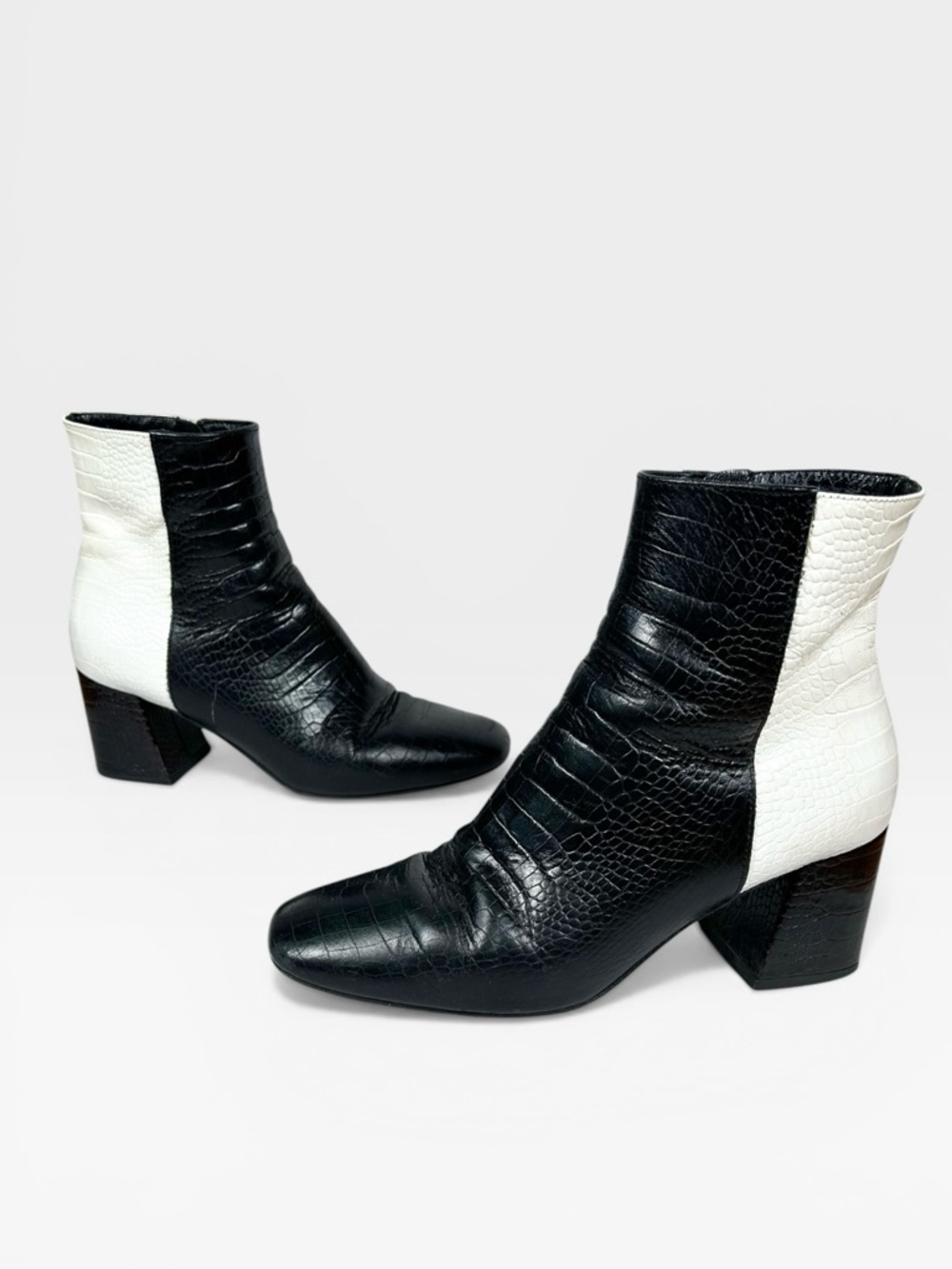 Freda Salvador Charm Croc Embossed Leather Boots